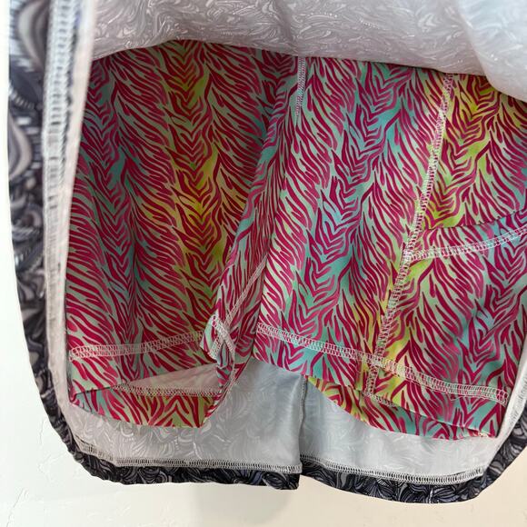 Kind Apparel Youer Skirt Skort Shorts Liner Grey Black Small Pattern Geometric - Picture 5 of 6